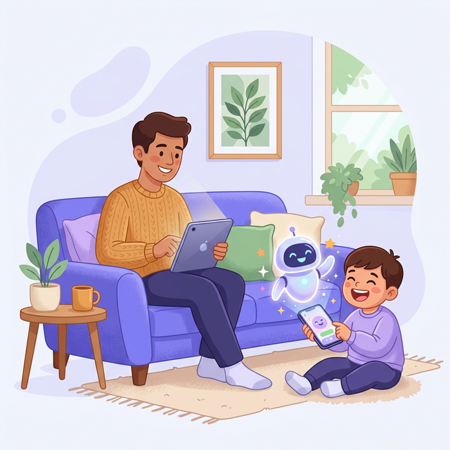 Parent monitoring child's AI conversations