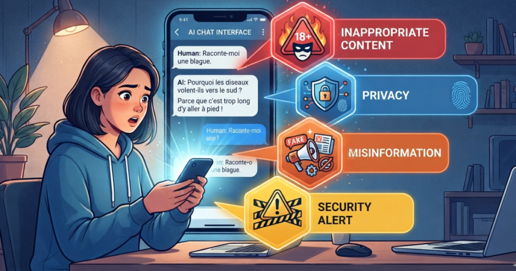 Potential risks in children's AI chatbot conversations
