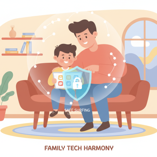 Parent monitoring child using parental control apps on Android device